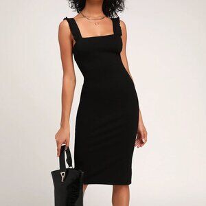 Lulu's Black Midi Dress